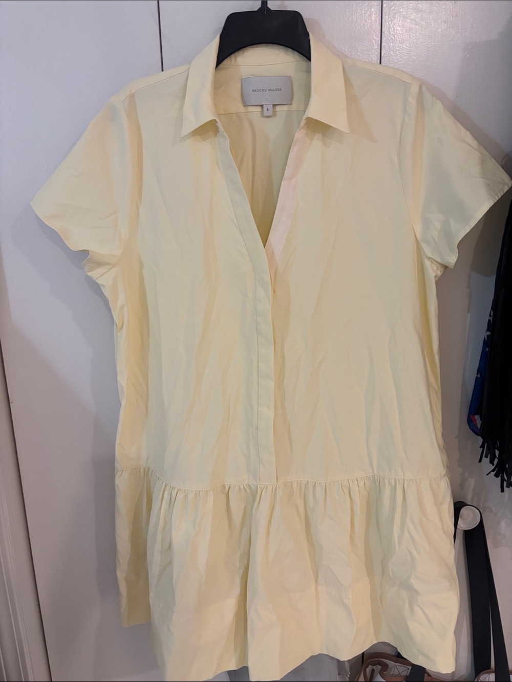 Brochu Walker Havana mini dress pale yellow,L - Picture 7 of 11
